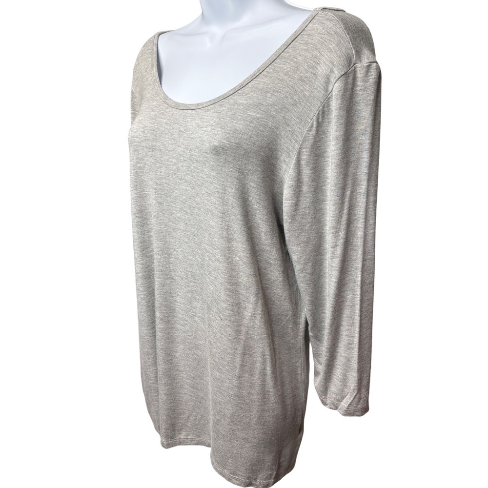 DOLAN Womens Gray Scoop Neck 3/4 Sleeve Top XL Minimalist Neutral Casual Layered - Picture 2 of 10